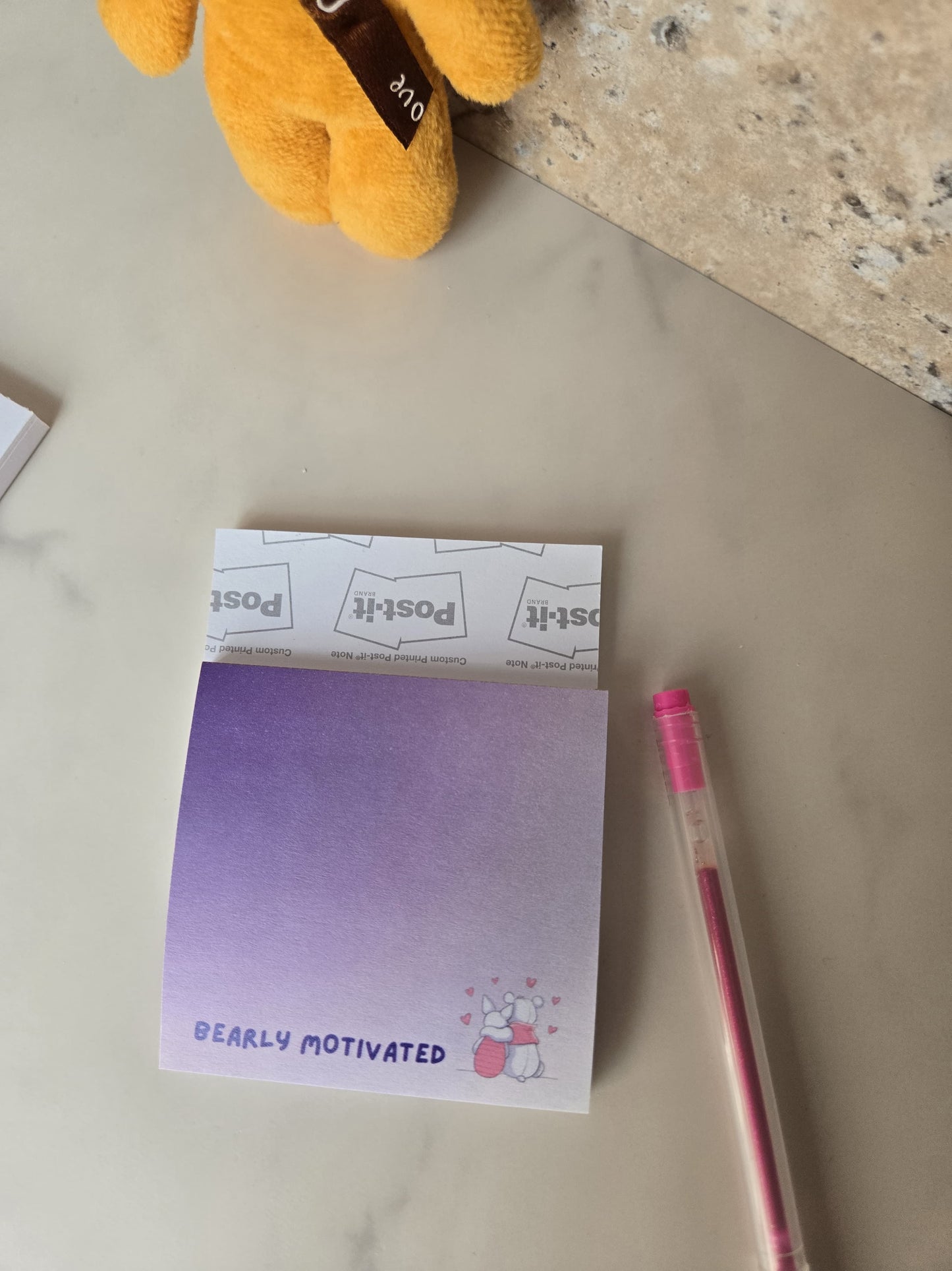 Bearly motivated sticky notes