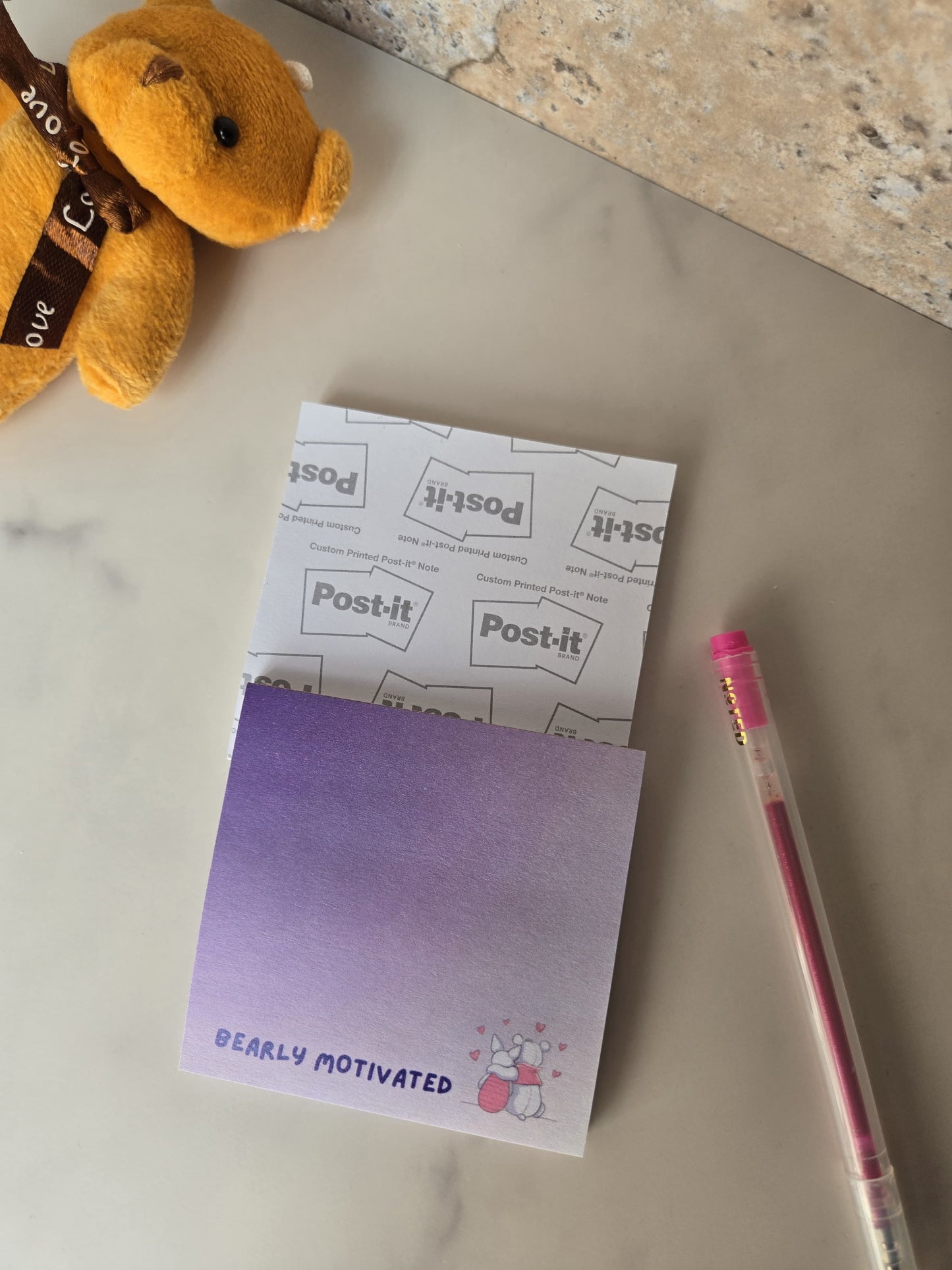 Bearly motivated sticky notes