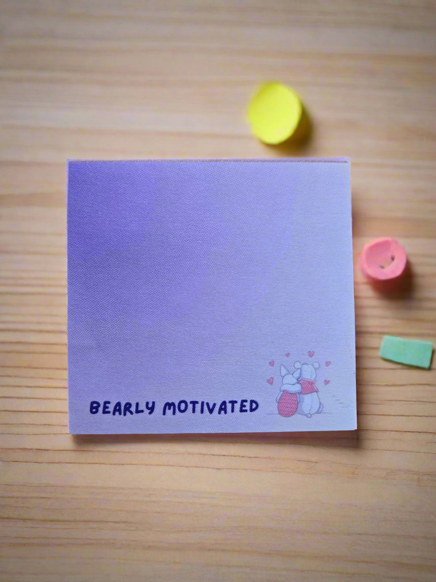 Bearly motivated sticky notes