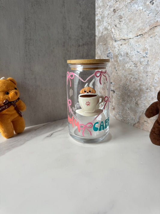 Pawsitively Motivated 16oz glass cup