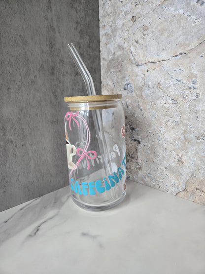 Pawsitively Motivated 16oz glass cup