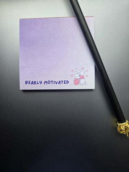 Bearly motivated sticky notes